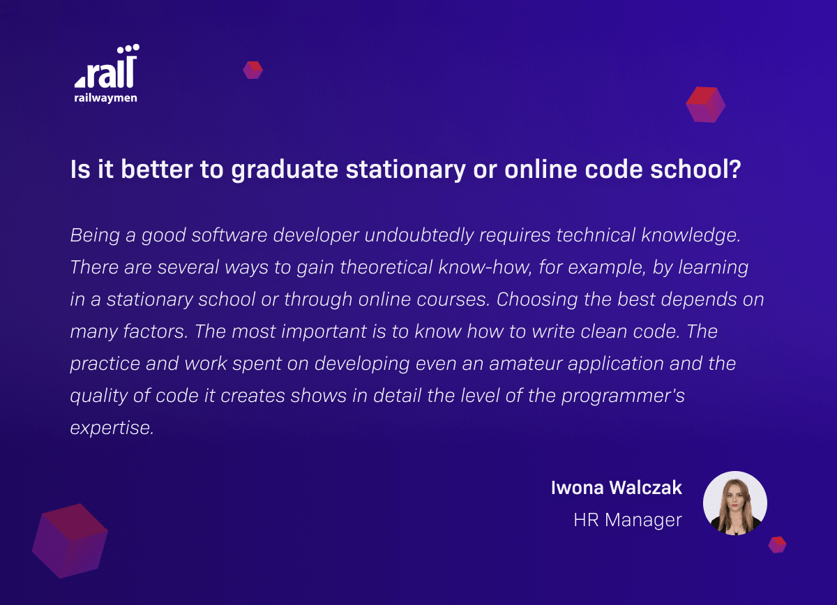 Is it better to graduate stationary or online code school?