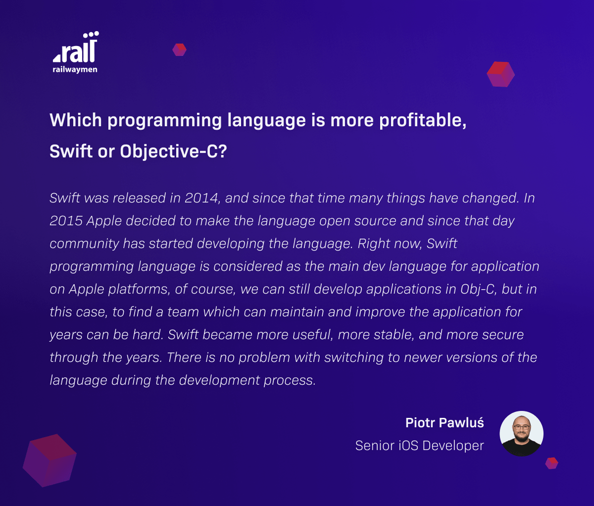 Which programming language is more profitable, Swift or Objective-C?