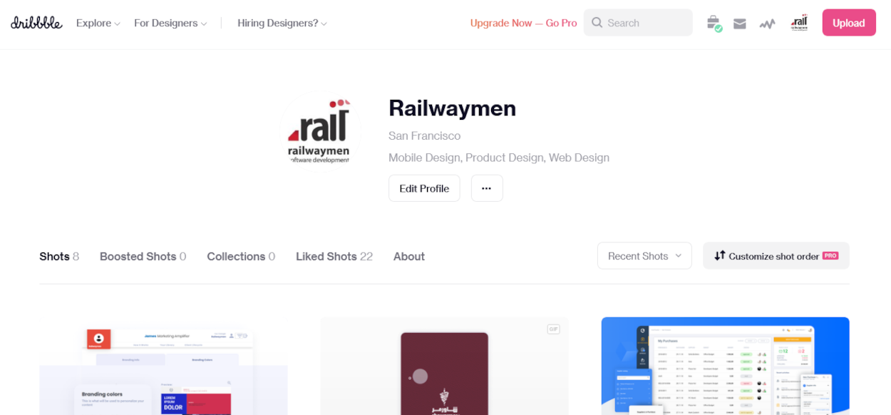 Ruby on Rails examples - Dribbble web application