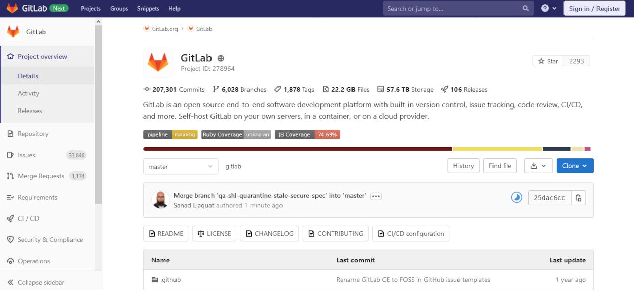 Ruby on Rails examples - Gitlab web application
