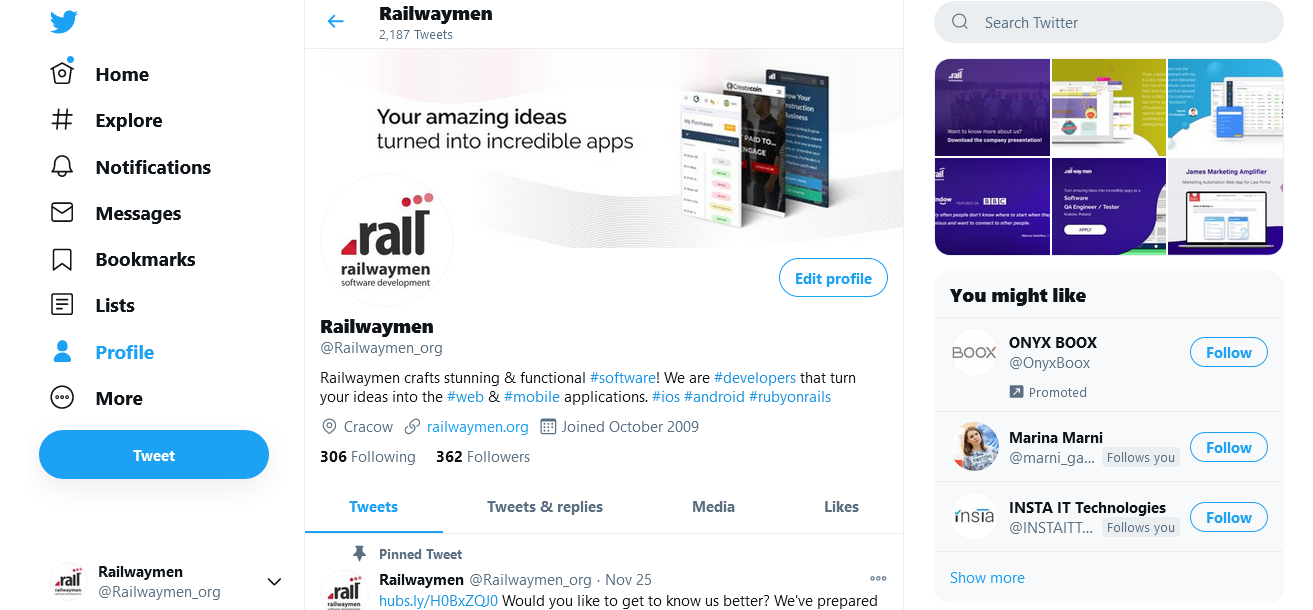 Ruby on Rails examples - Twitter web application
